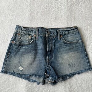Levi's Vintage Cutoff Denim Shorts Size 32 Tagless DistressedHem Mid Rise